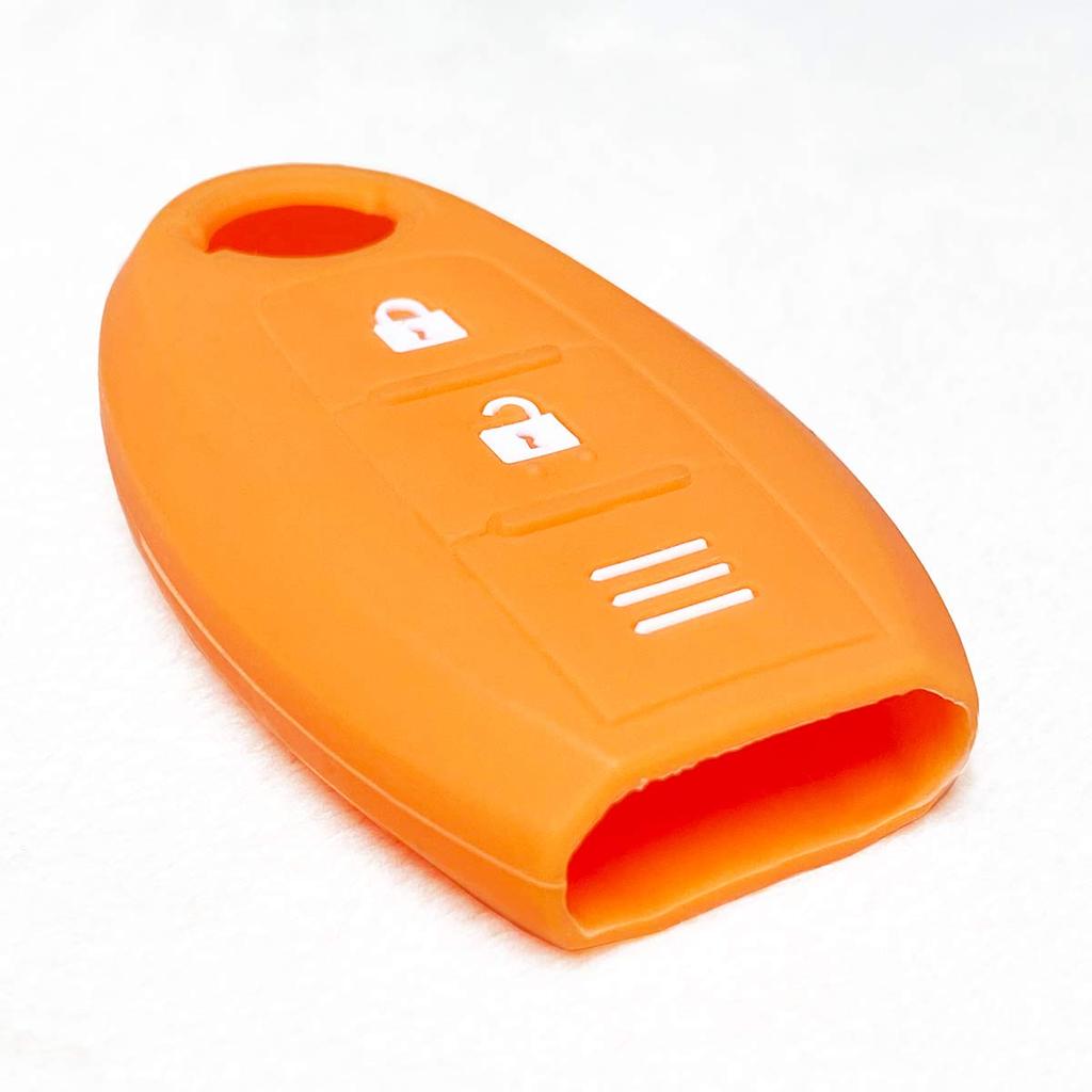 [IKT] Silicone Cover for Nissan Car Intelligent Key 2 Buttons Orange / Notebook /