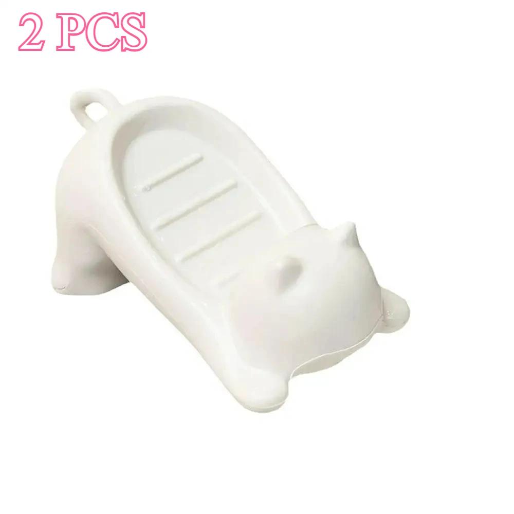 Cute Cat-shaped Soap Dish for Shower Drainable Bar Soap Holder Household Bathroom Soap Tray jabonera para baño Modernos