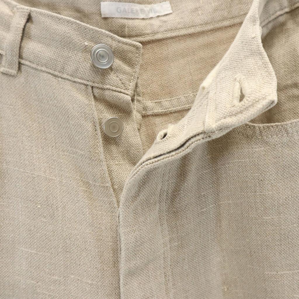 GALERIE VIE Linen Blend Wide Pants 34 Beige Women Used