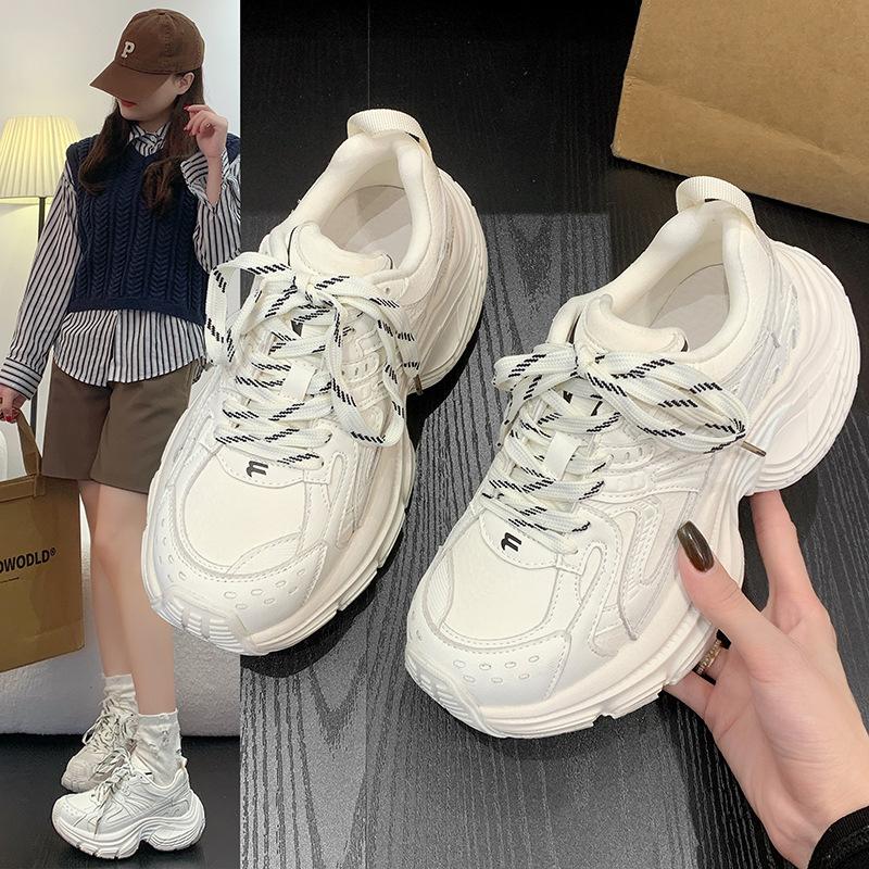 Fried Street Dad Shoes Women's Platform 2025 New Spring Explosion Super Good-looking Versatile Height Increase 6cm Sports and Leisure Shoes