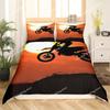 Dirt Bike Comforter Cover, Sports Biker Motocross Racing Theme Duvet Cover Set For Teen Boys Decorative Bedding Sets