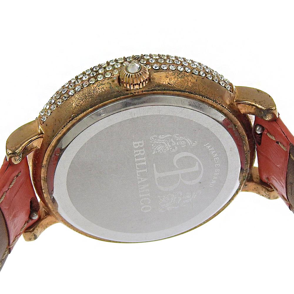 BRILLAMICO Lily 1.6" Watches Pink goldDial Plated Gold/Rhinestone Quartz Analog display mens Used