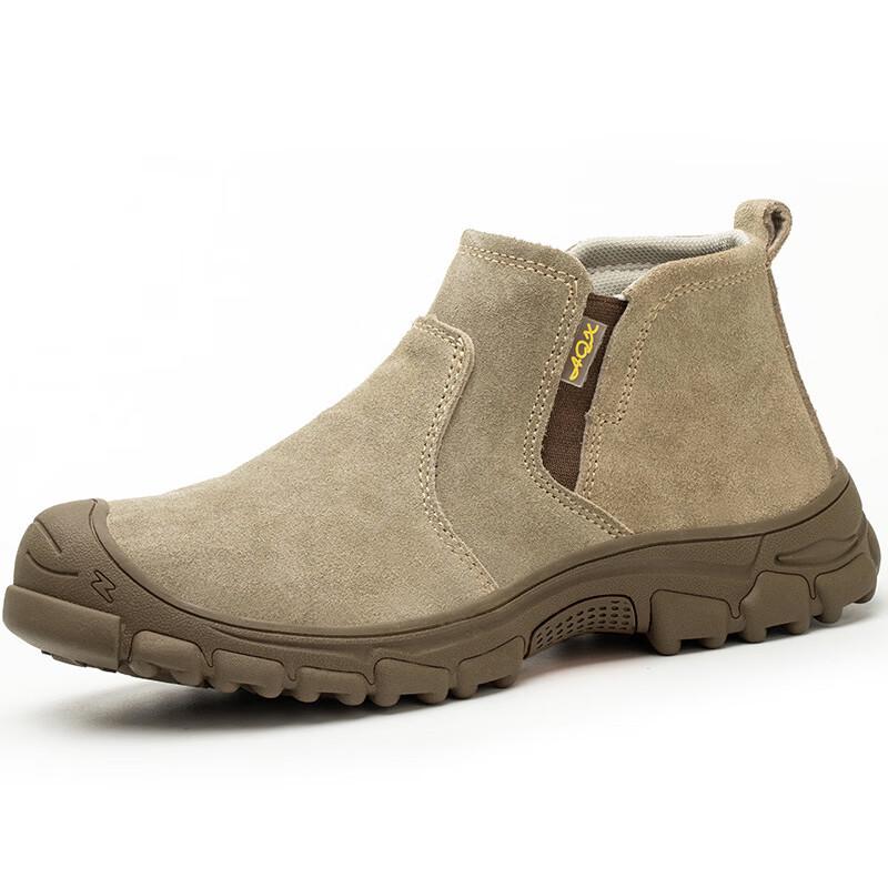Men s Leather Slip-on Work Safety Shoes 45