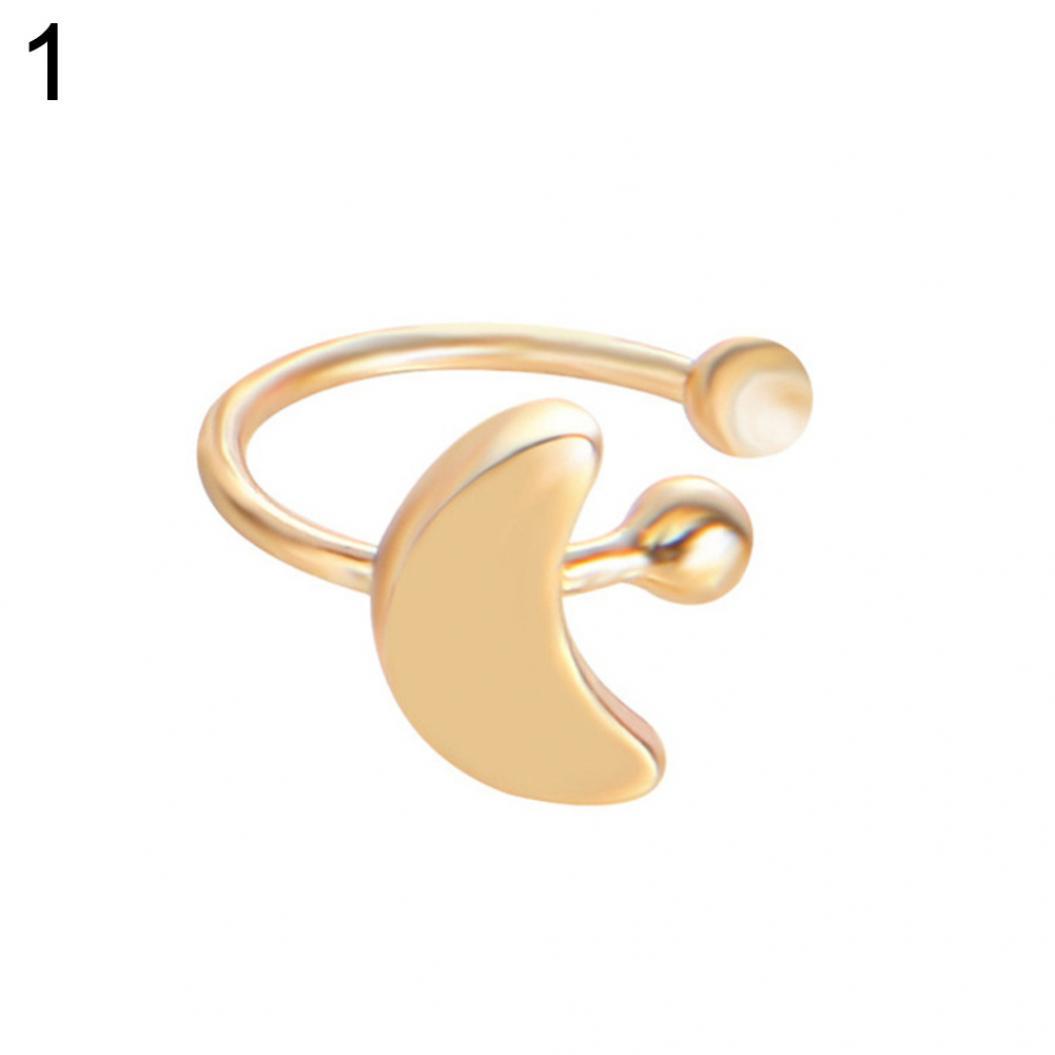 

Клипса на ухо в виде полукольца с треугольником, сердечком или звездой