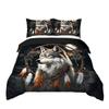 Wolf Cartoon Three-Piece Home Textile Bedding 3D Digital Printing Quilt Cover Customization