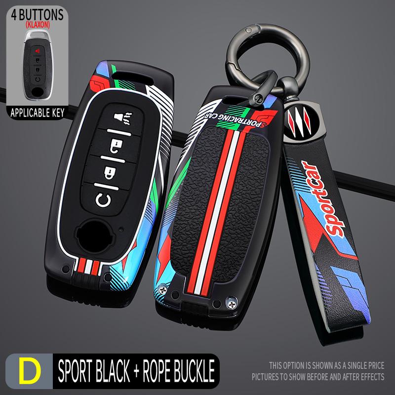 Styling Mouldings Zinc Alloy Car Remote Key Case Cover Fob For Nissan X-trail T33 Qashqai J12 Teana 2022 2023 Protect Shell Hold