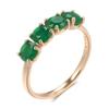 Anello in stile palazzo retrò placcato oro con gemma di vetro e diamanti colorati