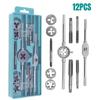 Set di Maschi e Filiere Manuali 12/20 Pezzi M3-M12 Conico Dritto Strumenti di Foratura Portatili per Compiti di Foratura su Acciaio Inossidabile