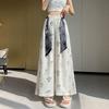 Women High Waist Floral Printed Loose Wide Leg Casual Cropped Pants