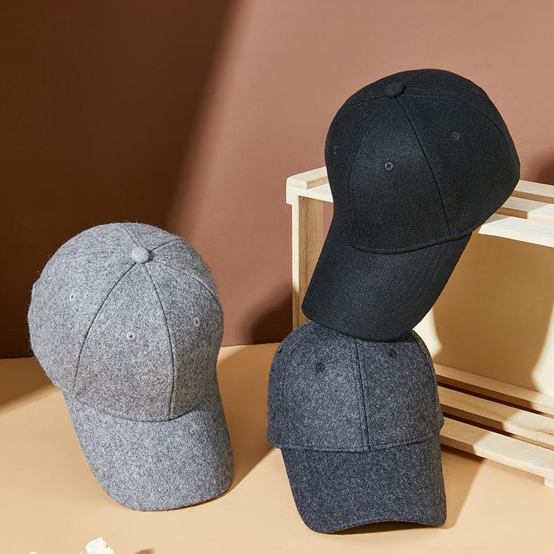 22 Season Wool Woolen Baseball Cap Fleece Thick Cap Men And Women Trendy Casual Warm Hat