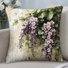 Vintage Floral Pillow Case Short Plush Sofa Decorative Gift Home Double-sided Printing Cushion