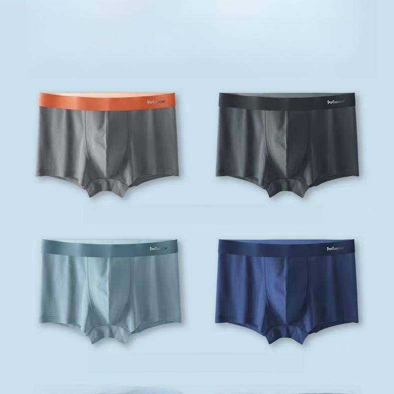 4pcs Autumn and Winter Underwear for Men Adult Underwear Square Underwear Youth Trend Flat Underwear Boxer Brief