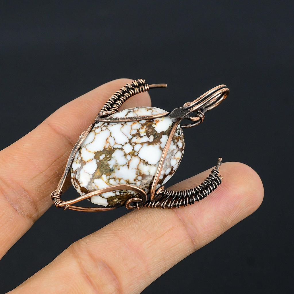 Wild Horse Pendant Gemstone Jewelry, 999 Copper Wire Wrapped Handmade Pendant, Latest Design Jewelry