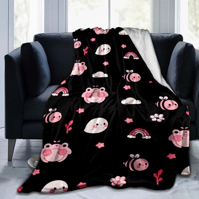 

1pc Rainbow Printing Lightweight Flannel Blanket, Comfortable and Warm Blanket, for Camping Sofa Bed and Couch Office, Gift 100x150cm
