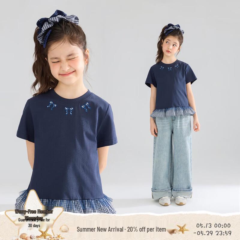 Girls Sorona Cool-Touch Cotton Bow T-shirt 160CM