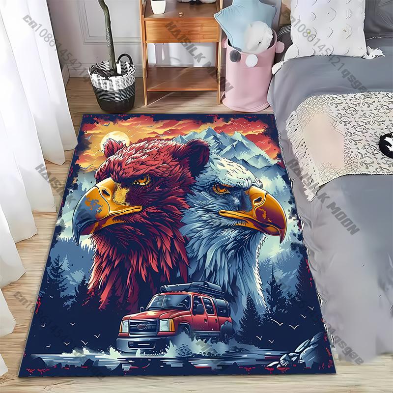 15 Größen Cooler Adlerbedruckter Teppich Modische Motorradmatte Rutschfester Teppichläufer Außenbereich Teppich Fußmatte Spielmatte Geburtstagsgeschenk