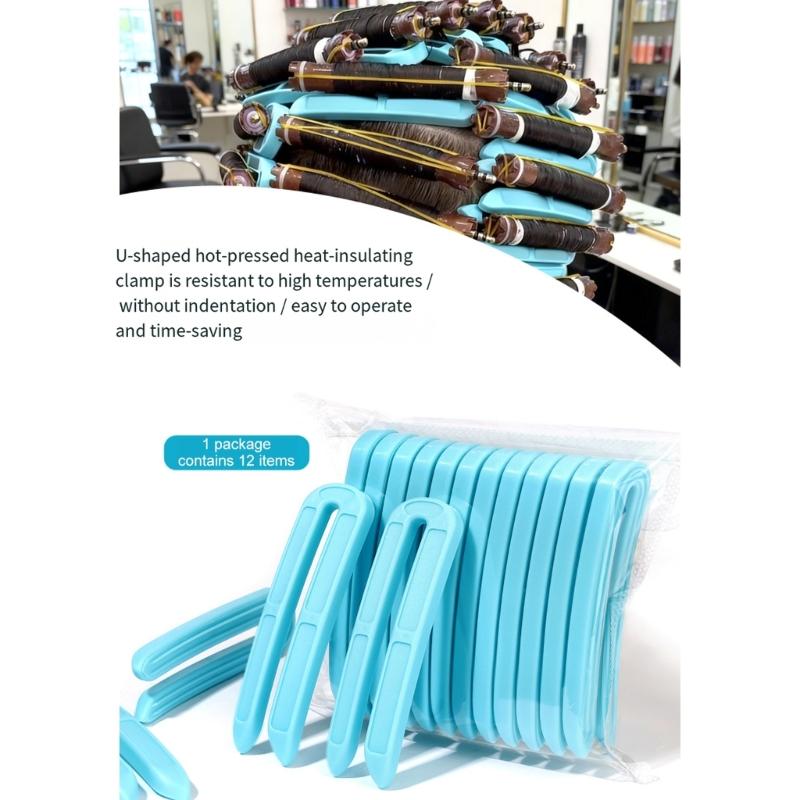 Slip proof Hair Styling Clips Heat Resistant for Curling Straightening Safe Easy Handling Hair Clamps 12PCS