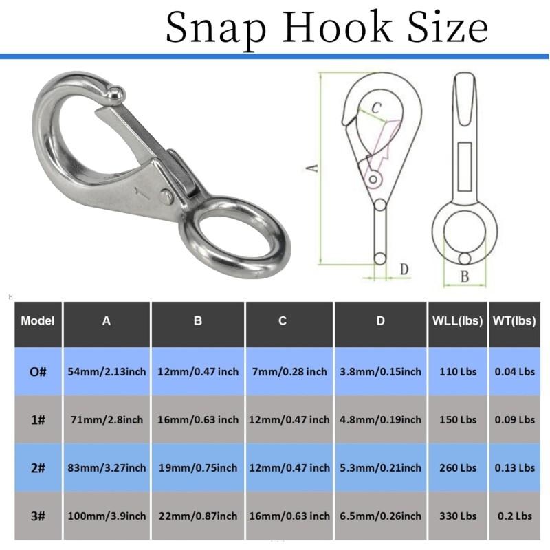 Fester Karabinerhaken mit Feder, Schnellverschlussschäkel mit festem runden Ring, Schlüsselanhänger, Karabinerhaken für Marineboote, Yachtsegelhaken, Hardware