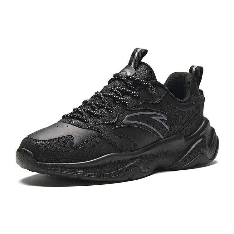 Anta Life Collection Textile, Synthetic Leather Versatile Abrasion Resistant Low top Casual Shoes Men's Black 912328815-5