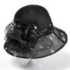 Elegant temperament organza hat women's spring summer bucket hat versatile top hat travel sun hat