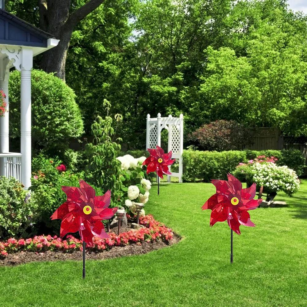 1-3pcs Bird Repeller Windmill Spinner 7/8 Leaves DIY Birds Deterrent Pinwheels for Outdoor Lawn Yard And Garden Home Decorations