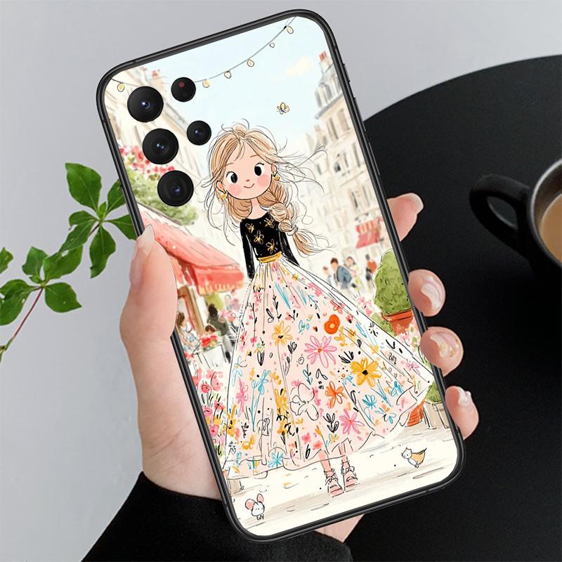 Lovely Girl Phone Case For Samsung A55 A16 A56 A36 A35 A15 A53 A54 A33 A34 A25 A05S A52 A52S A14 A24 A26 A71