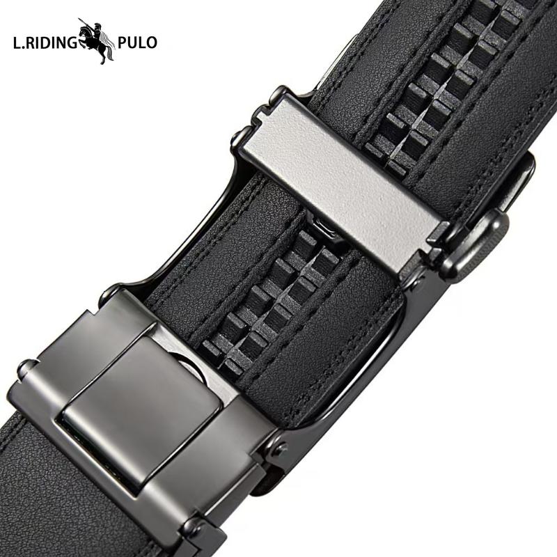 Cowhide Belt Men's Genuine Leather Automatic Buckle Belt Fashionable Casual All-match Jeans Belt