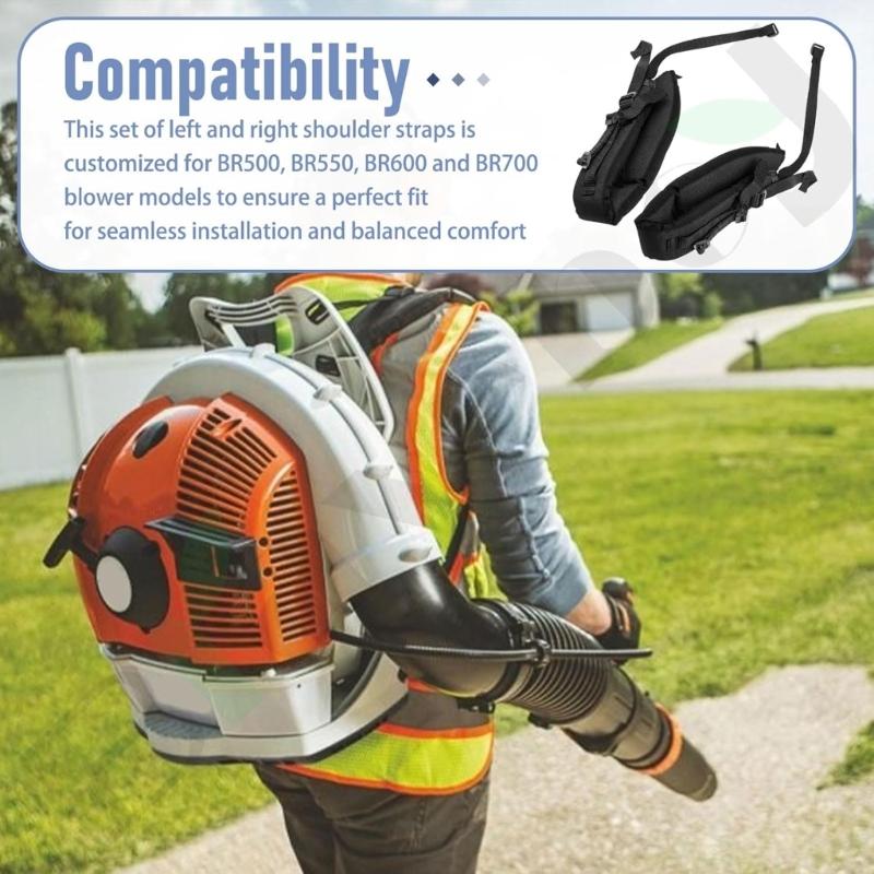 2pcs Shoulder Straps for BR500 BR550 BR600 BR700 Blowers Even Load Support Ergonomic Shape Long Last Nylon Shoulder Belt