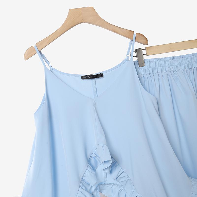 ZANZEA Women Sleeveless Camisoles and Long Skirts Casual Two Piece Suit Sets