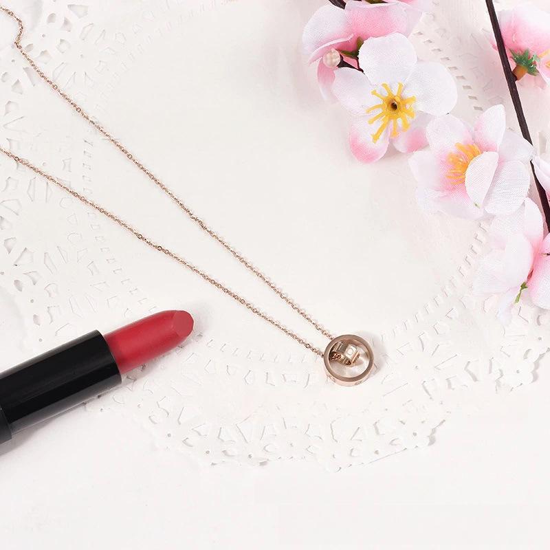 Ожерелье с двумя кольцами Screw Eternal Love Rose Gold Double Ring LOVE
