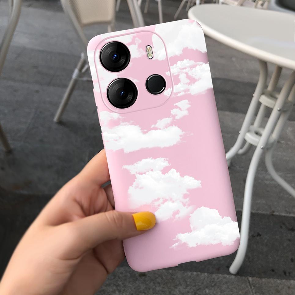 Phone Case for Infinix Smart 7 Plus Case X6517 Bumper Flower Girly Soft Silicone Cover for Infinix Smart 7 X6517 Funda Smart 7+