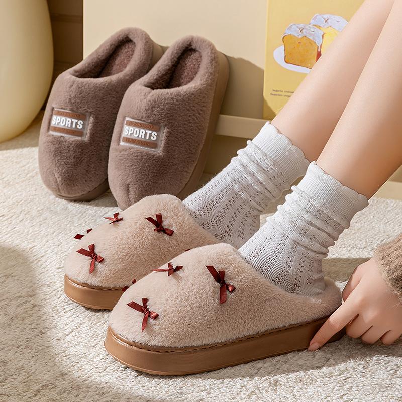 Cotton Slippers Home Autumn and Winter Cotton Shoes Fleece Non-slip Cotton Mop Thick-soled Warm Wool Slippers Couple Shoes