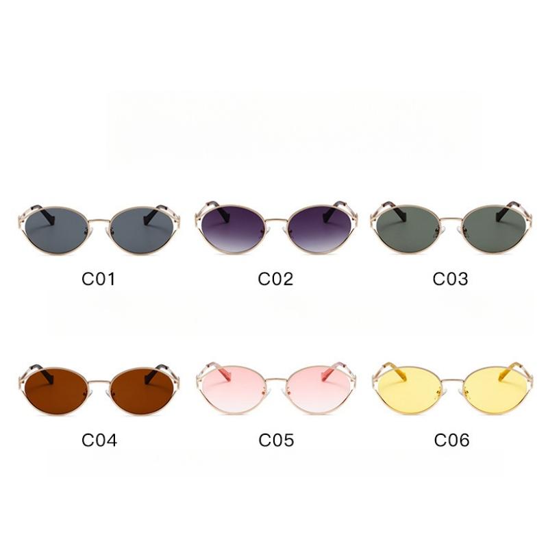 Women's sunglasses, men's and women's fashion round-frame metal sunglasses