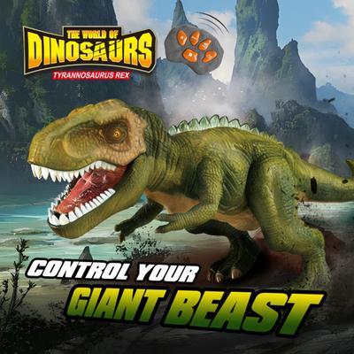 Dálkově ovládaná hračka dinosaura se světlem, zvukem, pohyblivou tlamou, řvoucí, chodící figurka Tyrannosaura Rexe, batolata, chlapci, dívky, simulovaný model dinosaura, hračka