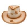 Cappello di Lana a Forma di Cuore, Cappello Jazz per Coppia Uomo e Donna, Cappello a Cilindro Western da Cowboy Spruzzato a Stella a Cinque Punte