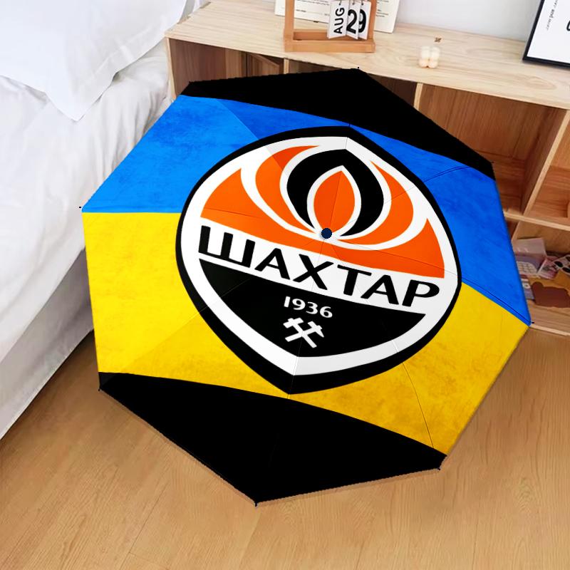 Ombrello Pieghevole Design Stemma Shakhtar Donetsk, Ombrello Automatico 8 Stecche per Viaggio, Uso Campeggio Regalo per Halloween Natale