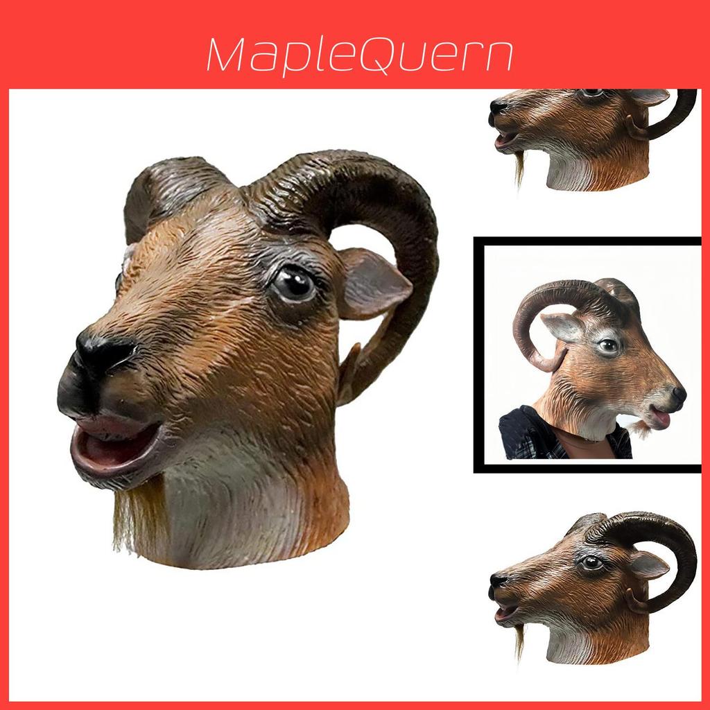 Maschera Costume Animale Testa di Capra Lattice Divertente Accessorio Festa di Halloween Per Costumi ed Eventi