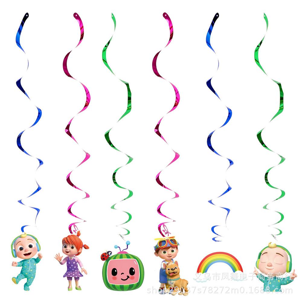 Coco Watermelon Baby Birthday Party Supplies Decorative Disposable Tableware Set Invitation Card Pennant Background Cloth