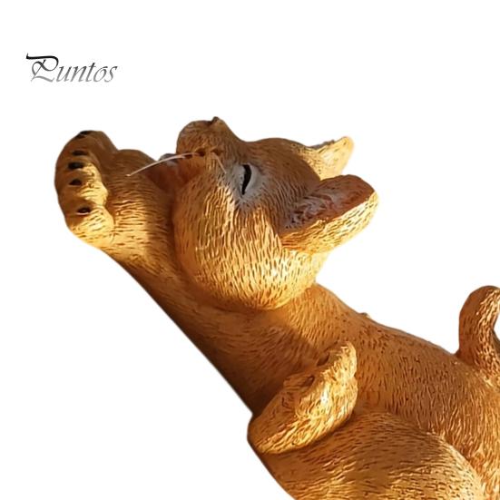 Decorative Resin Figurine for Coffee Shop Stretching Kitten Figurine, Cat Statue, Cute Animal Ornament, Sculpture Office Compact Desktop Decoration