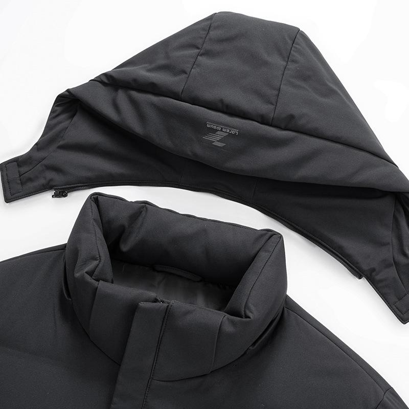 Pánská péřová bunda s kapucí od velké značky - Zimní teplý kabát pro všechny věkové kategorie