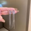S925 Silver Needle Rhinestone Tassel Earrings - Exquisite Long Claw Chain with Colored Diamonds, European & American Style