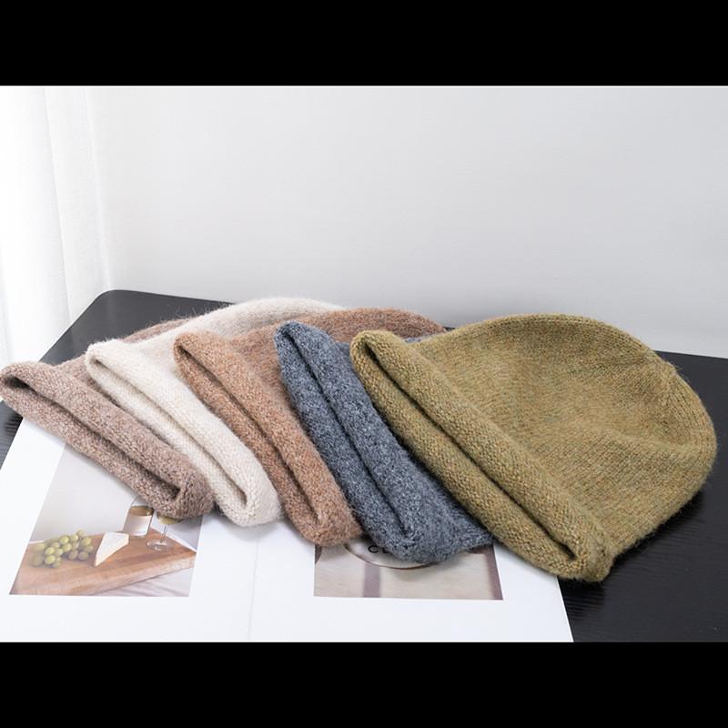 Sheep Wool Knit Beanie Hat For Women Winter Warmth And Windproof Protection