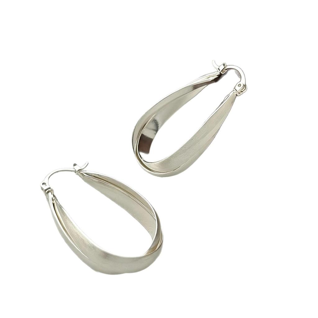 Retro Metal Frosted Brushed Hoop Earrings: Minimalist & Elegant with Unique Personality