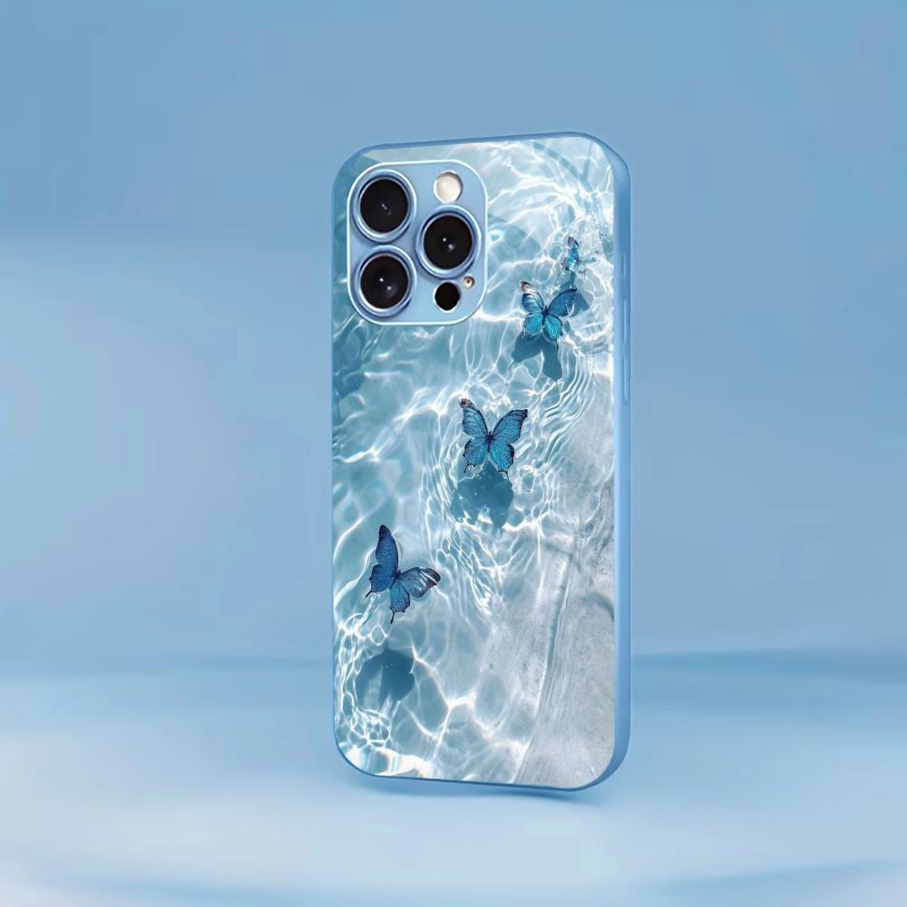 Ocean Butterfly Man Madam Protect PhoneCase Glass PhoneCase for iPhone 17 16 15 14 13 12 11pm Pro Plus Dropresistant cellphone