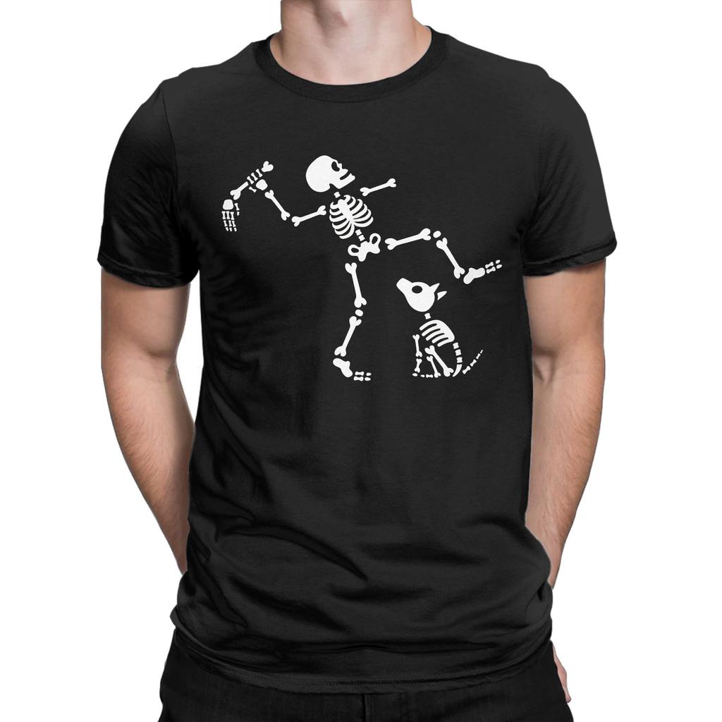 Go Fetch Bone Dog Skeleton Arm Hand  T-Shirt  Fashion T Shirts Short Sleeve Vintage Tops Beach Cotton Crew Neck Oversized Tees