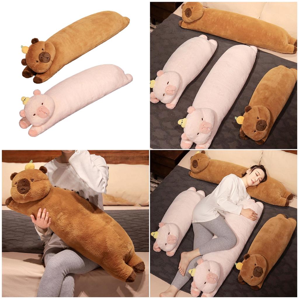 Long Plush Capybara Body Pillow Offering Exceptional Comfort And Support Stuffed Animals Plushies For All Ages Warm Hue