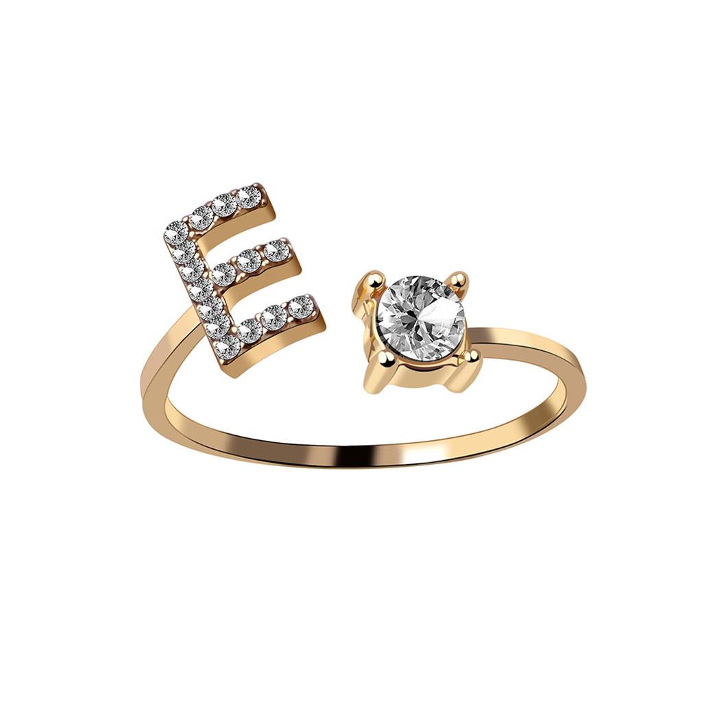 Exquisite Fashion 26 English Alphabet Style Ring Letter Fashion Copper Ring