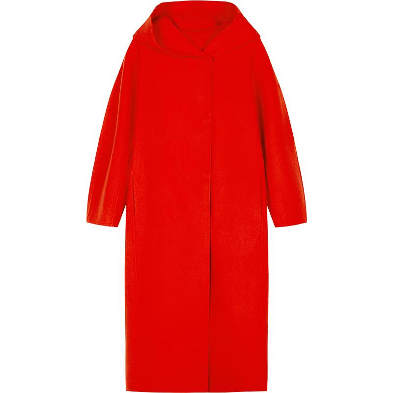 

JNBY Women s 2024 Winter Hooded Wool Blend Long Coat S