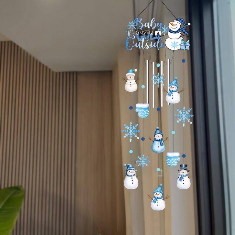 Christmas Decorations, Ice and Snow Snowmen, Wind Chimes, Double-sided Handicrafts, Outdoor Ornaments, High-end and Niche
