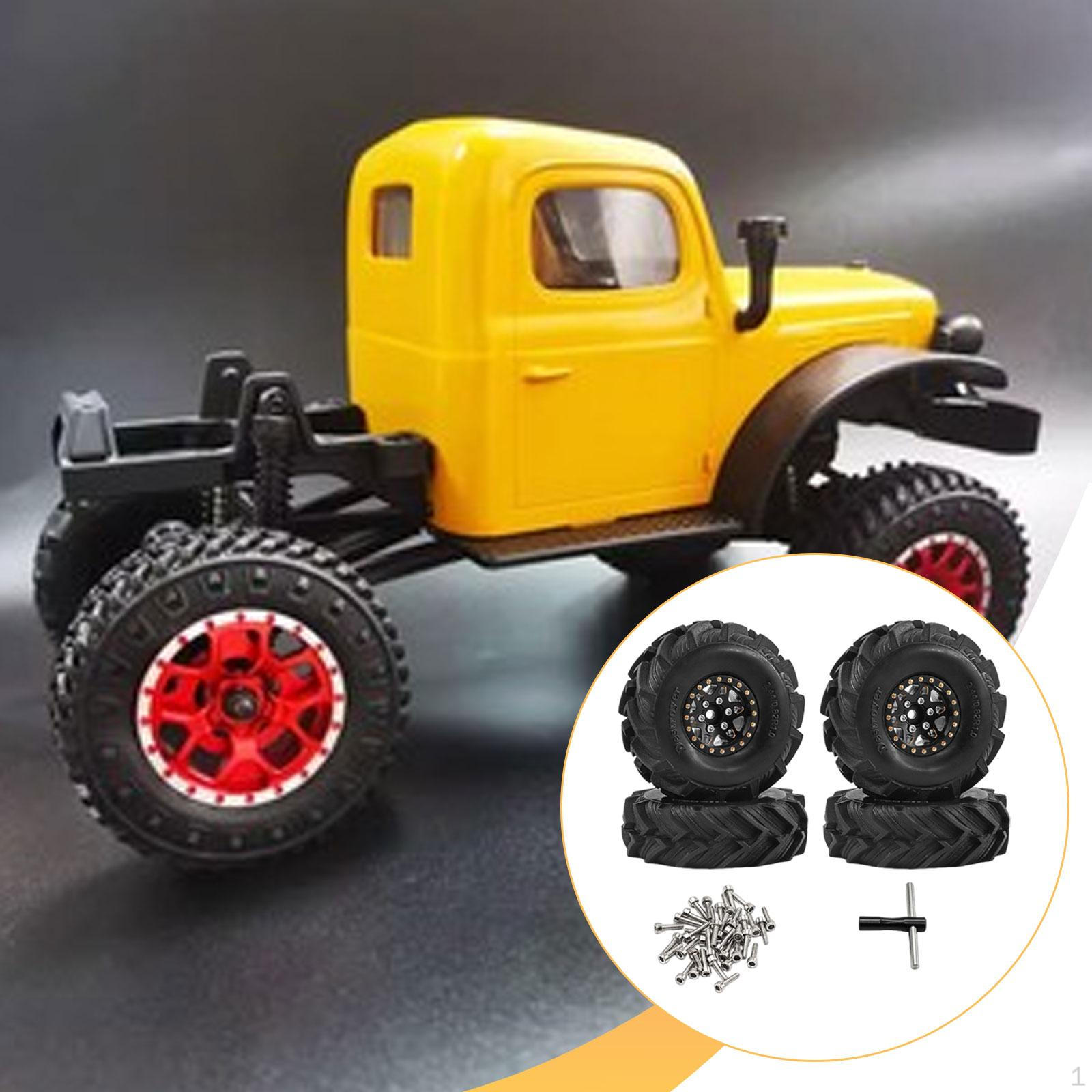 

4Pcs Wheel and Tire Sturdy Professional Easy Installation Replacement DIY Modified Replace for 1/18